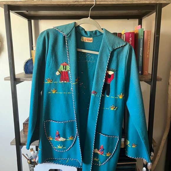 Authentic Vintage Mexican Embroidered Jacket - Picture 3 of 5